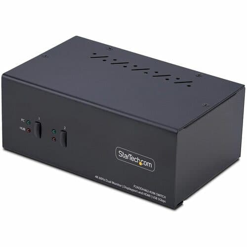 2-PORT DUAL-MONITOR KVM SWITCH DISPLAYPORT + HDMI 4K 60HZ
