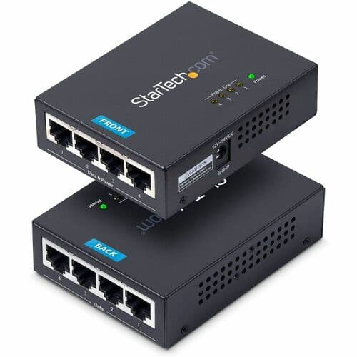 4-PORT GIGABIT POE+ MIDSPAN - POWER OVER ETHERNET INJECTOR