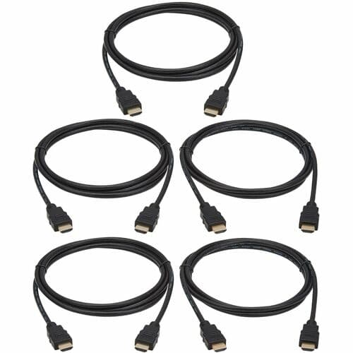 HIGH-SPEED 4K HDMI CABLES (M/M) 4:4:4 6FT. (1.8 M) BLACK 5 PACK