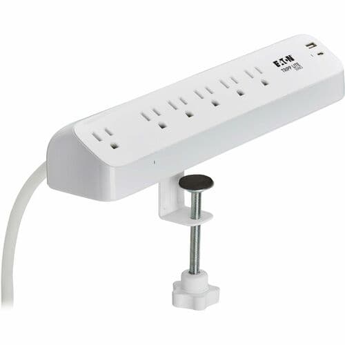 6OUTLET SURGE PROTECTOR USB-A/C CHARGING 5-15R CLAMP 6FT CORD