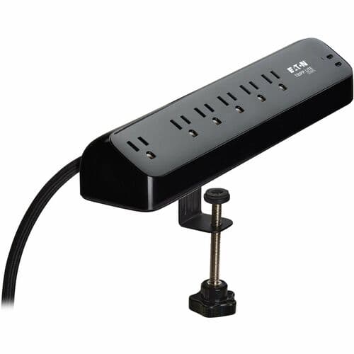 6OUTLET SURGE PROTECTOR 2 USB-C 5-15R 30W PD DESK CLAMP 10FT CORD