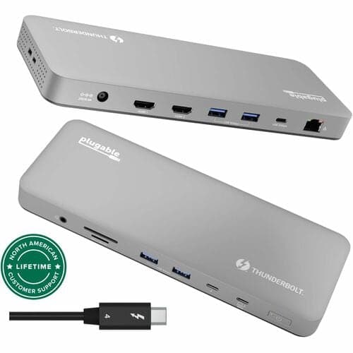 PLUGABLE DOCKING STATION TBT4  USB4 DUAL HDMI DISPLAY