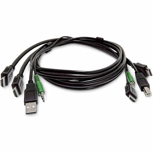 10FT DUAL-HDMI KVM CABLE - USB 2.0 3.5MM AUDIO TAA