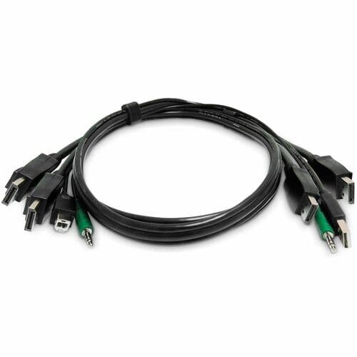 6FT DUAL-DP KVM CABLE - USB 2.0 3.5MM AUDIO TAA