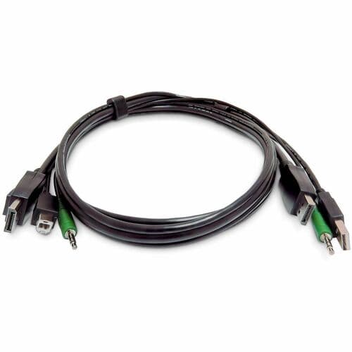 10FT DUAL-DP KVM CABLE - USB 2.0 3.5MM AUDIO TAA