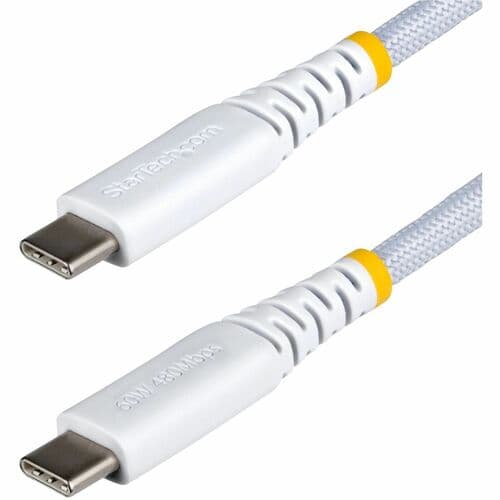 3FT WHITE USB-C CHARGING CABLE 60W PD/RUGGED USB 2.0 CHARGER CORD