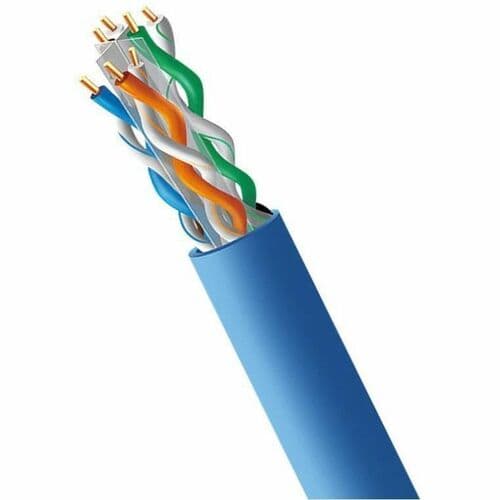 500FT CAT5E RISER 350MHZ CABLE PURE COPPER 24AWG SOLID BLUE CMR