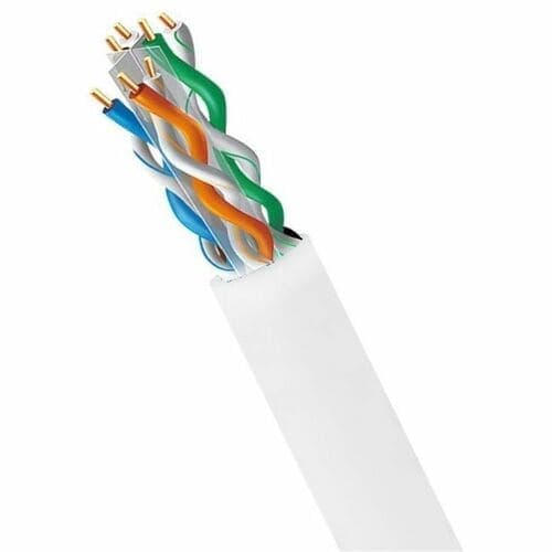 1000FT CAT6A RISER CABLE 500MHZ PURE COPPER 23AWG SOLID WHITE CMR