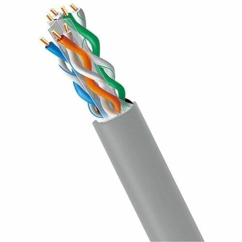 1000FT CAT6A RISER CABLE 500MHZ PURE COPPER 23AWG SOLID GRAY CMR