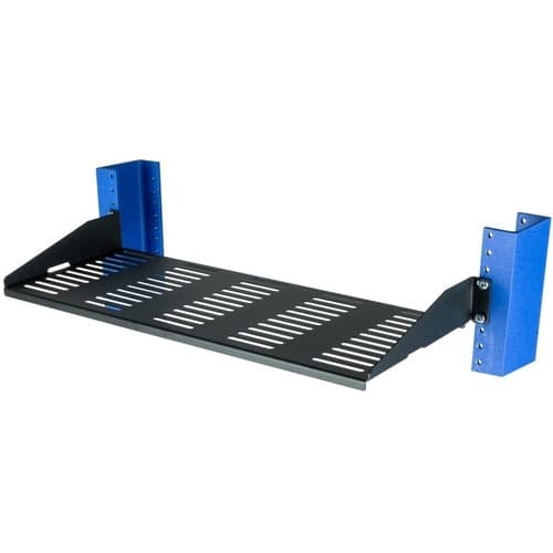 2POST RELAY RACK SHELF 7IN VENTED FLANGES DOWN FIXED