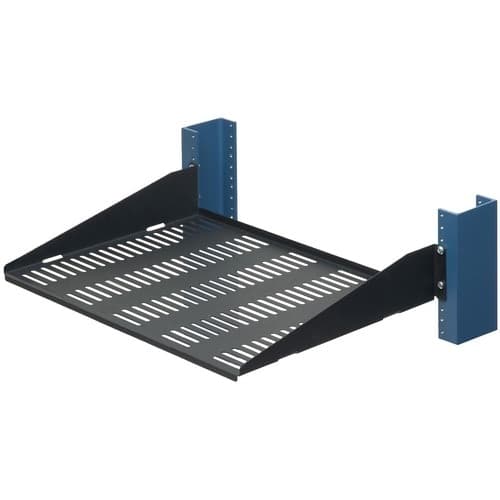 2POST RELAY RACK SHELF 13IN VENTED FLANGES DOWN