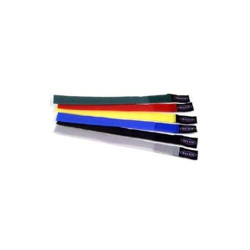 6PK 8IN VELCRO CABLE TIES - RED/BLUE/GRN/YLW/BLK/GRY