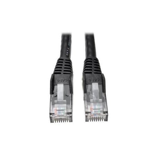 10FT CAT6 PATCH CABLE M/M BLACK GIGABIT MOLDED SNAGLESS PVC RJ45