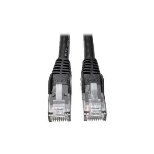 25FT CAT6 PATCH CABLE M/M BLACK GIGABIT MOLDED SNAGLESS PVC RJ45