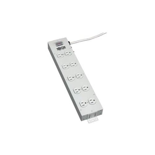 10 OUTLET POWER STRIP MOUNTABLE METAL 15 FT CORD 5-15R 15A 120V