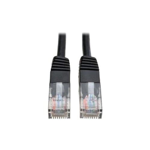 2FT CAT5E BLACK PATCH CABLE CAT5 MOLDED RJ45 M/M 350MHZ PVC UTP