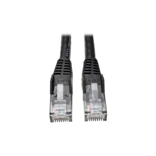 1FT CAT6 PATCH CABLE M/M BLACK GIGABIT MOLDED SNAGLESS PVC RJ45