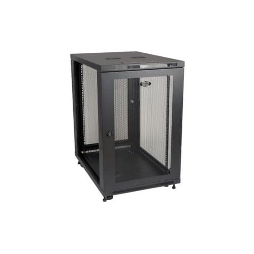 18U RACK ENCLOSURE CABINET SERVER 33IN DEEP W DOORS  SIDES