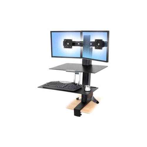 WORKFIT-S SIT-STAND WKSTN DUAL DISPLAY WORKSURFACE LARGE KEYB TRAY