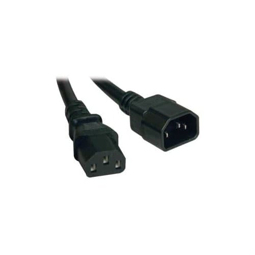 3FT POWER EXTENSION CORD 18AWG 10A C14 TO C13 COMPUTER CABLE