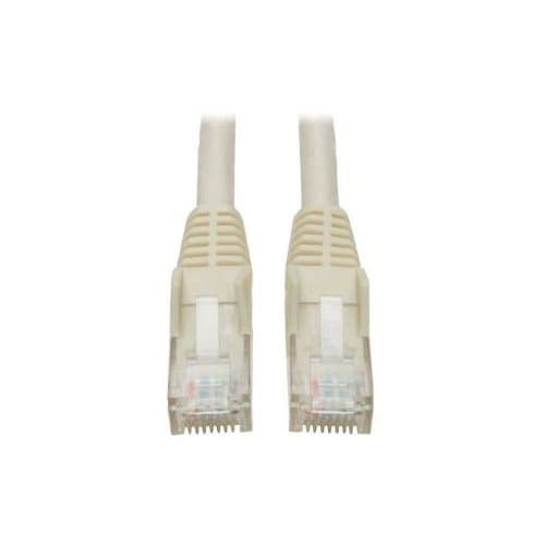 2FT CAT6 PATCH CABLE M/M WHITE GIGABIT MOLDED SNAGLESS PVC RJ45