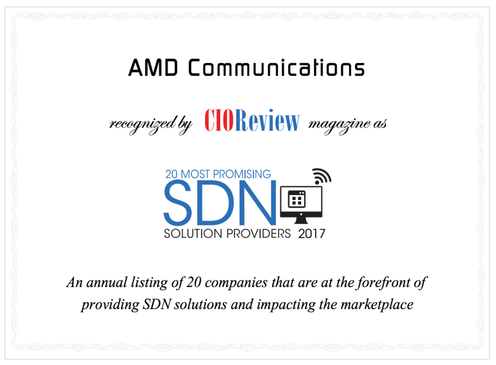 AMD Recognized as One of This Year's 20 Most Promising SDN Providers