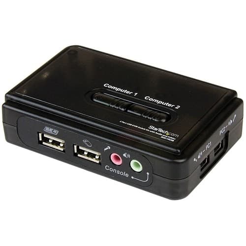 2 PORT USB VGA KVM SWITCH KVM SWITCH KIT CABLES AUDIO VIDEO