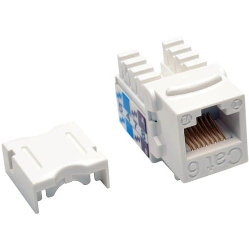 CAT6 / CAT5E 110 KEYSTONE JACK 110 STYLE PUNCHDOWN WHITE RJ45 25PK