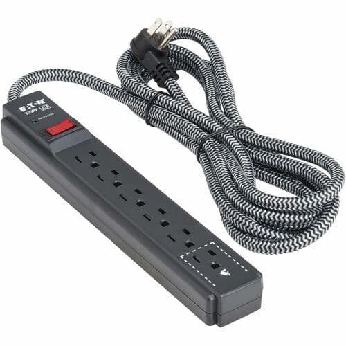 6-OUTLET SURGE PROTECTOR 5-15R 1200 JOULES 20FT. 6.1M BRAIDED CORD