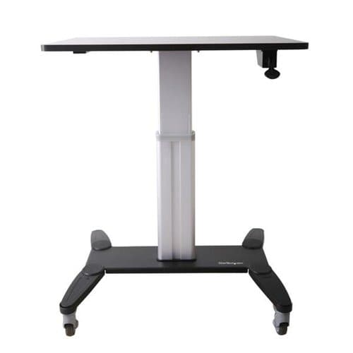 MOBILE STANDING DESK ON WHEELS PORTABLE SIT STAND HEIGHT ADJ CART
