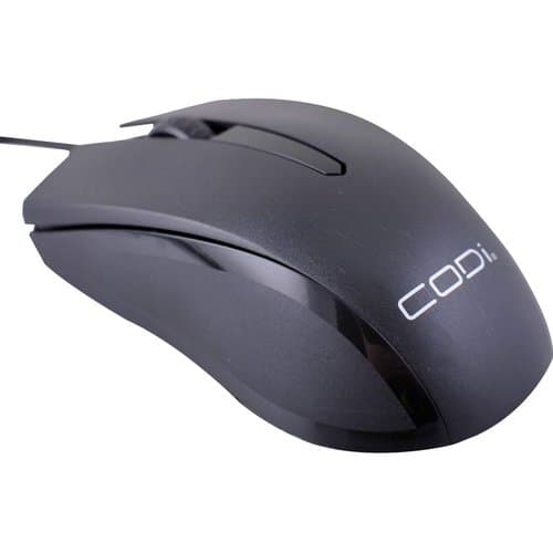 WIRED USB BLACK OPTICAL MOUSE 1200 DPI /MAC COMPATIBLE