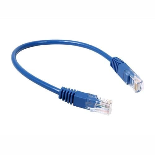 1FT CAT5 CAT5E BLUE PATCH CABLE MOLDED RJ45 M/M 350MHZ PVC UTP