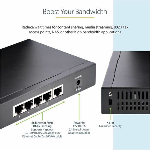 2.5G SWITCH 2.5GBASE-T 5 PORT GIGABIT SWITCH UNMANAGED MOUNTABLE