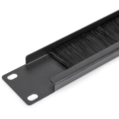 1U RACK MOUNT BRUSH PANEL- BLK RACK CABLE MANAGEMENT - BLACK