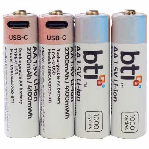 USBCAA2700-BTI 1.5V AA 2700MAH 1.5V AA 2700MAH LI-ION (4PK) USB-C