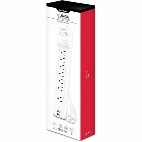 CYBERPOWER P704URC1 SURGE 600V 4FT CORD 5-15P WHITE