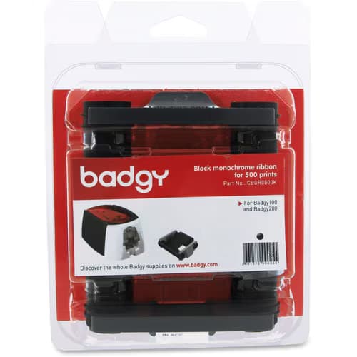 BADGY100/200 BLACK RIBBON BLK RIB 500 PRINTS FOR BADGY100 & 200