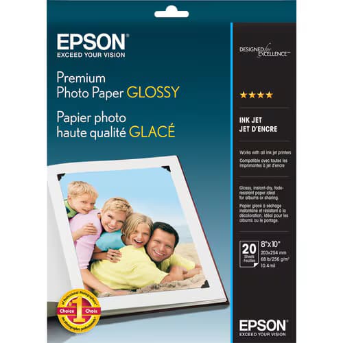 20 SHEET 8X10 BORDERLESS PREMIUM GLOSSY PHOTO PAPER
