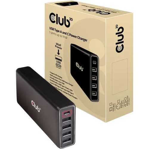 USB C POWER CHARGER 111 WATT 1X USB C PORT 87 WATT 4X USB A