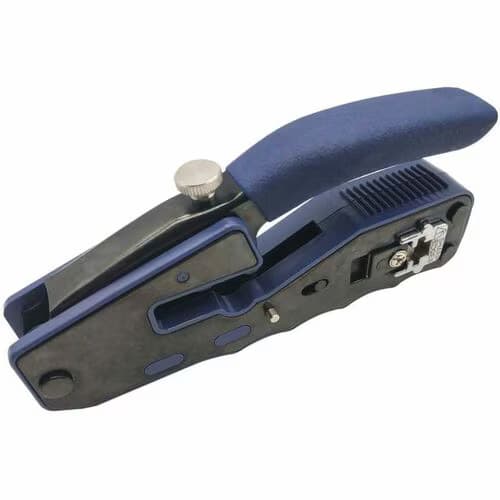 CRIMPING TOOL W CABLE STRIPPER FOR PASS-THROUGH RJ45 PLUGS