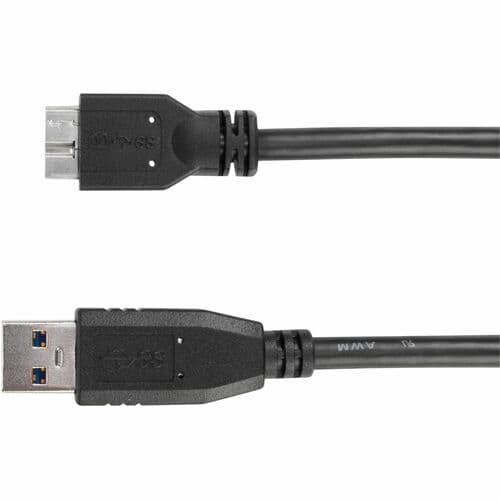 1M USB-A MALE TO MICRO USB-B MALE CABLE BLACK