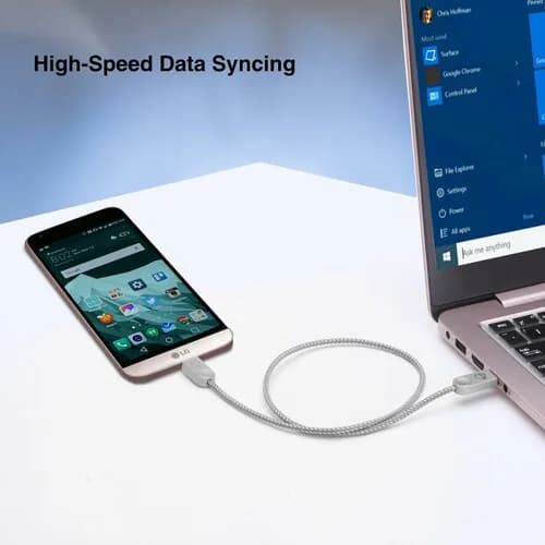 2PK 3.3FT ZINC ALLOY USB-C TO USB-C M/M BRAIDED CHARGE & SYNC CBL