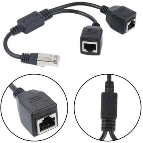 CAT5E SPLITTER 2XF TO M 6IN RJ45 10/100CABLE CABLE