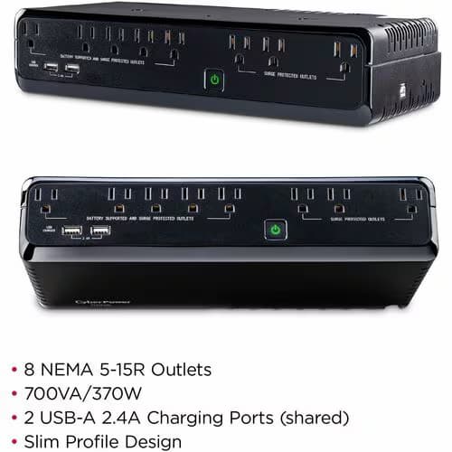 700VA/370W STANDBY UPS 8 X NEMA 5-15R NEMA 5-15P 3YR WTY