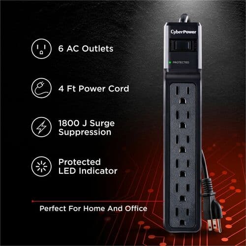 CSB604 6OUT SURGE PROTECTOR 50K 4FT CORD 900J EMI/RFI CEG