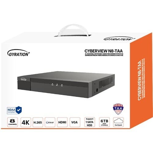 8CH NVR H.265 4K NO HDD POE 1 SATA INTERFACE