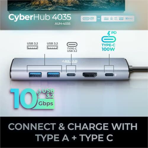 6N1 DOCKING STATION USB-CTOHDMI 100W-PD RJ45 2 USB A USB C