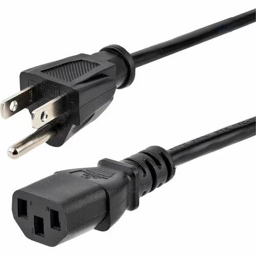 3FT COMPUTER POWER CORD NEMA 5-15P TO C13 AC POWER MONITOR CABLE