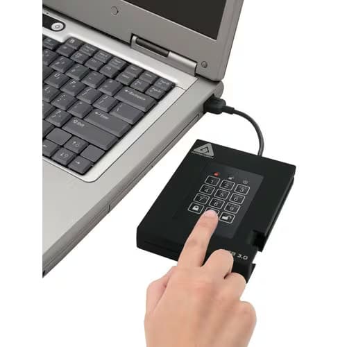 1000GB FORTRESS FIPS PORTABLE USB HDD HW ENCRYPTED
