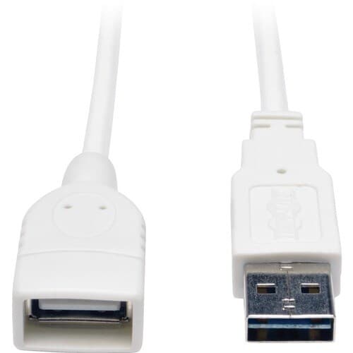 10FT USB EXTENSION CABLE USB MF USB REVERSIBLE HI-SPEED A/A WHITE